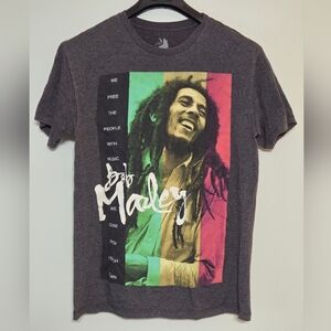 Bob Marley Graphic Crew Neck T-Shirt By Zion Rootswear Raggae Rasta MED